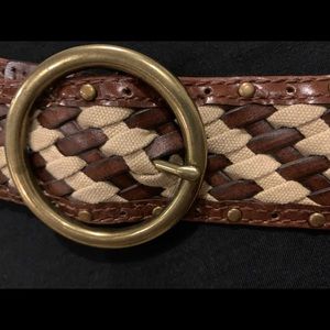 Leather braided belt